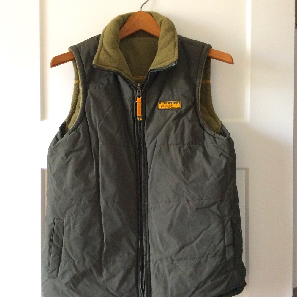 Eddie Bauer Reversible Insulated Vest - Youth 14/16 - Olive
